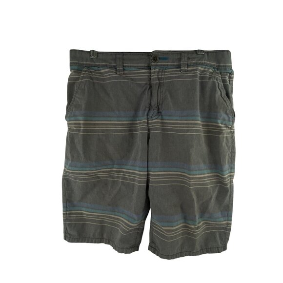 Tony Hawk Mens Striped Casual Shorts Size 30 Gray Blue Cotton Streetwear Summer - Picture 8 of 8